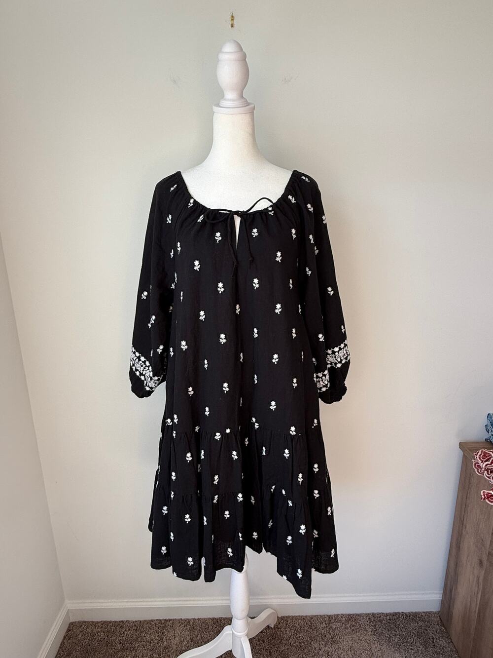 Cleobella Embroidered Tiered Mini Dress